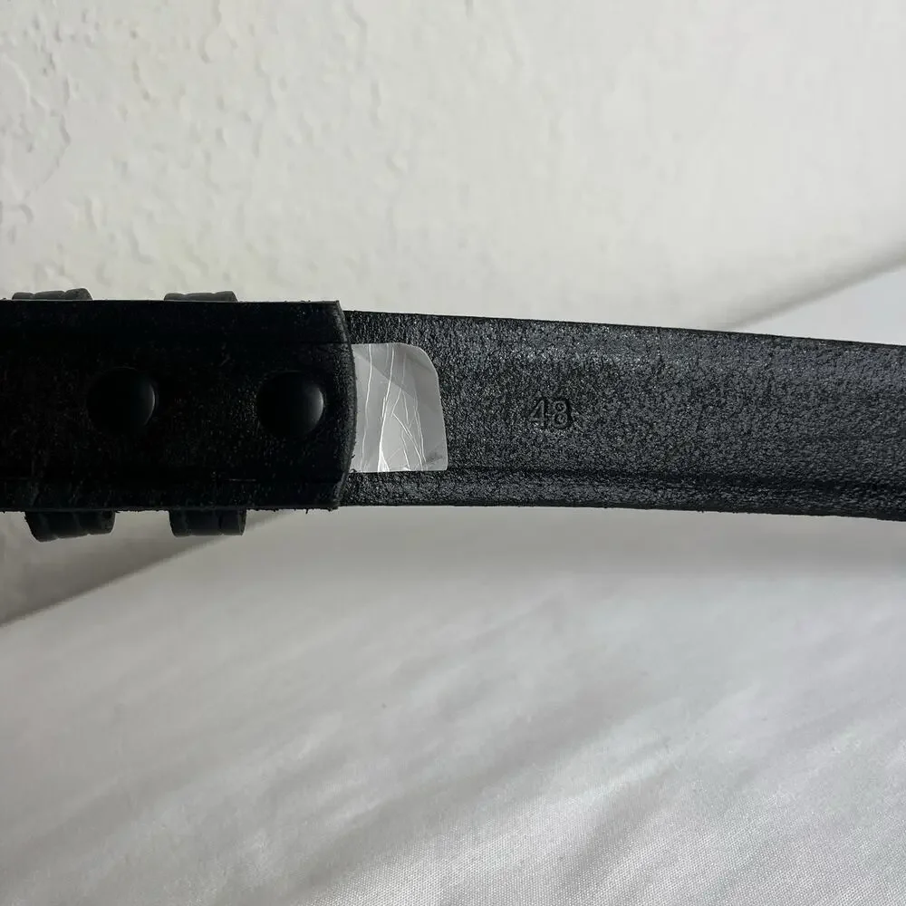 Unbranded Mens Black Genuine Leather Belt Size 48 Slim